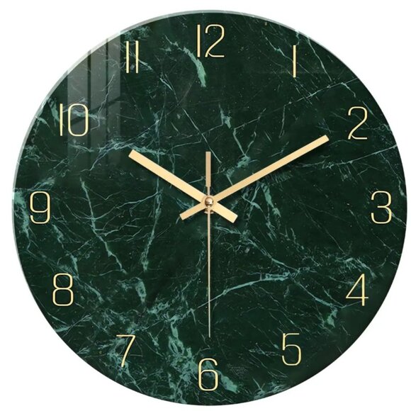 Constantplanet Abstract Wall Clock - Teal Wall Glass Clock Battery operated - Picture 1 of 5